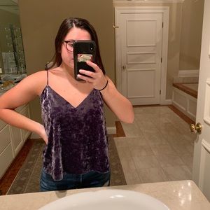 Purple velvet tank
